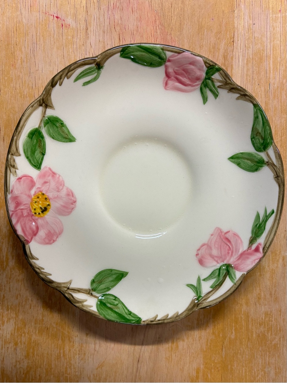 Franciscan Vintage Tea Saucer 5 3/4in Floral Desert Rose USA Earthenware.